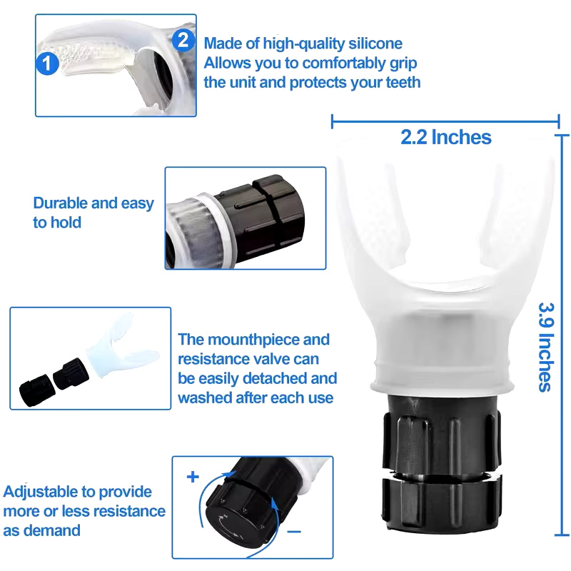 Enhance Your Lung Capacity and Sleep Quality with the Portable Abdominal Breathing Trainer - Adjustable Resistance Included!